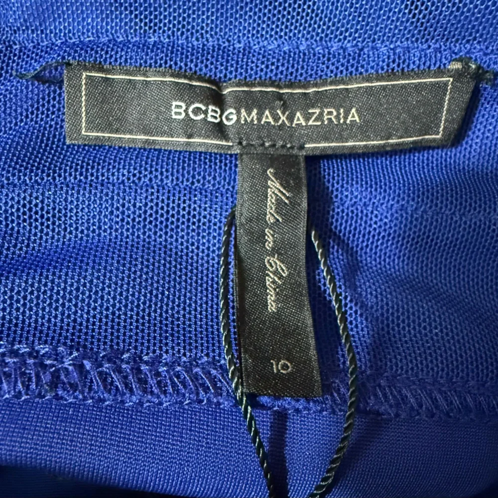 “Prom” BCBGMaxAzria Royal Blue Sheer Mini Dress - Picture 2 of 5